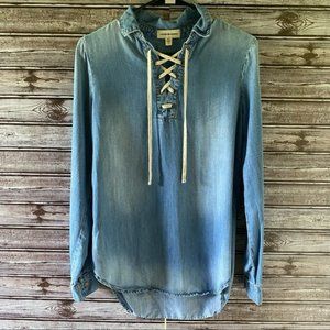 Cloth & Stone‎ Chambray Long-Sleeved Top Size S